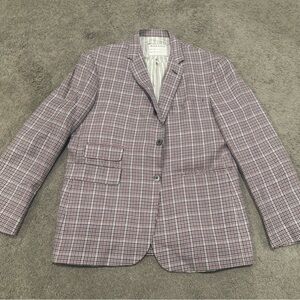 Thom Browne Red and White Plaid Blazer